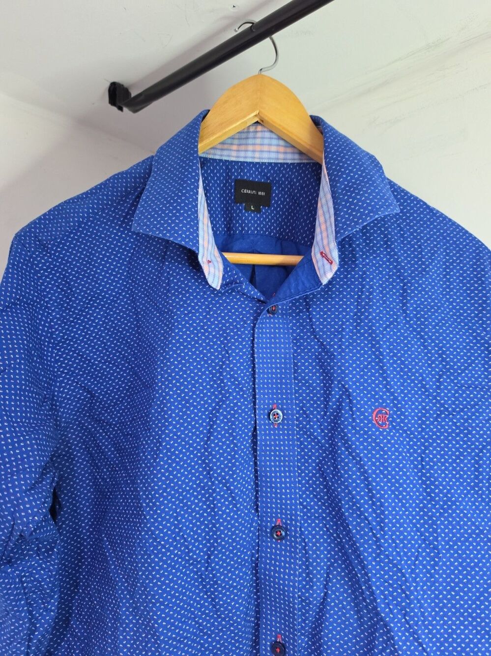 Blue Cerruti 1881 Long Sleeve Shirt Button Down Men's Size Large --F73